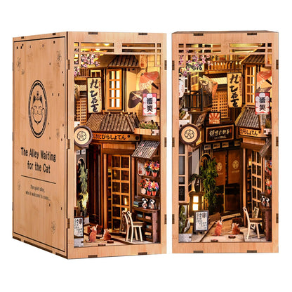 DIY Book Nook Kit with LED Lights | 3D Puzzles for Adults & Teens, Miniatures and Model Building Kits for Bookshelf Decor, Relaxing & Creative Gift