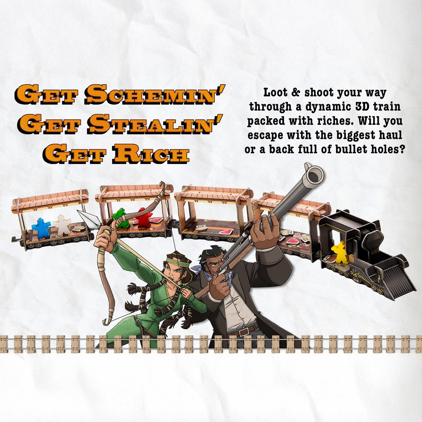 Colt Express Board Game - Strategic Wild West Train Heist Game for Adults & Teens, 2-6 Players, Age 10+, Award-Winning Party Boardgame