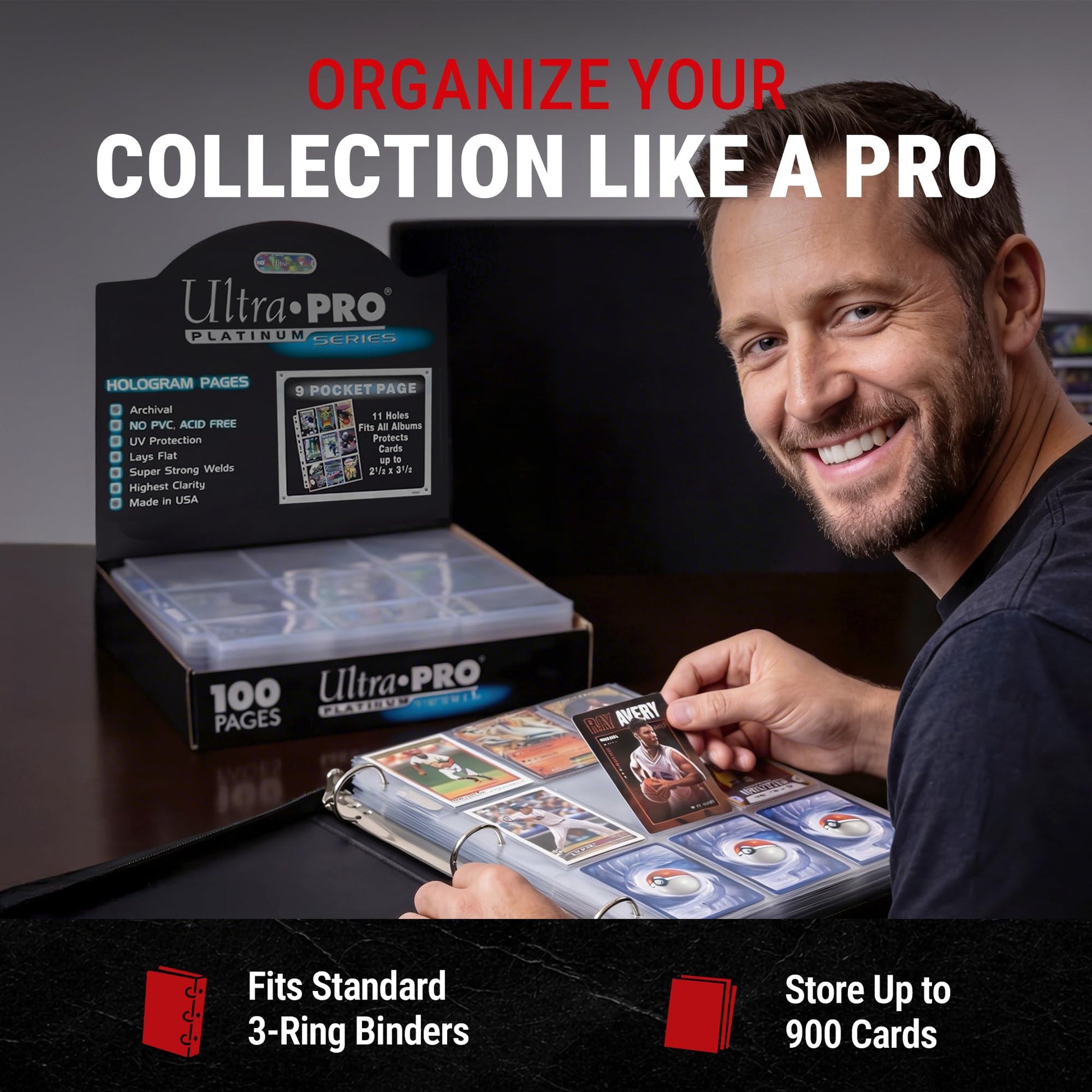 Ultra Pro Trading Card Sleeves - 9 Pocket Card Sleeves for Binder - Platinum Series Pages for Cards & Memorabilia - Archival Safe, UV Protection &