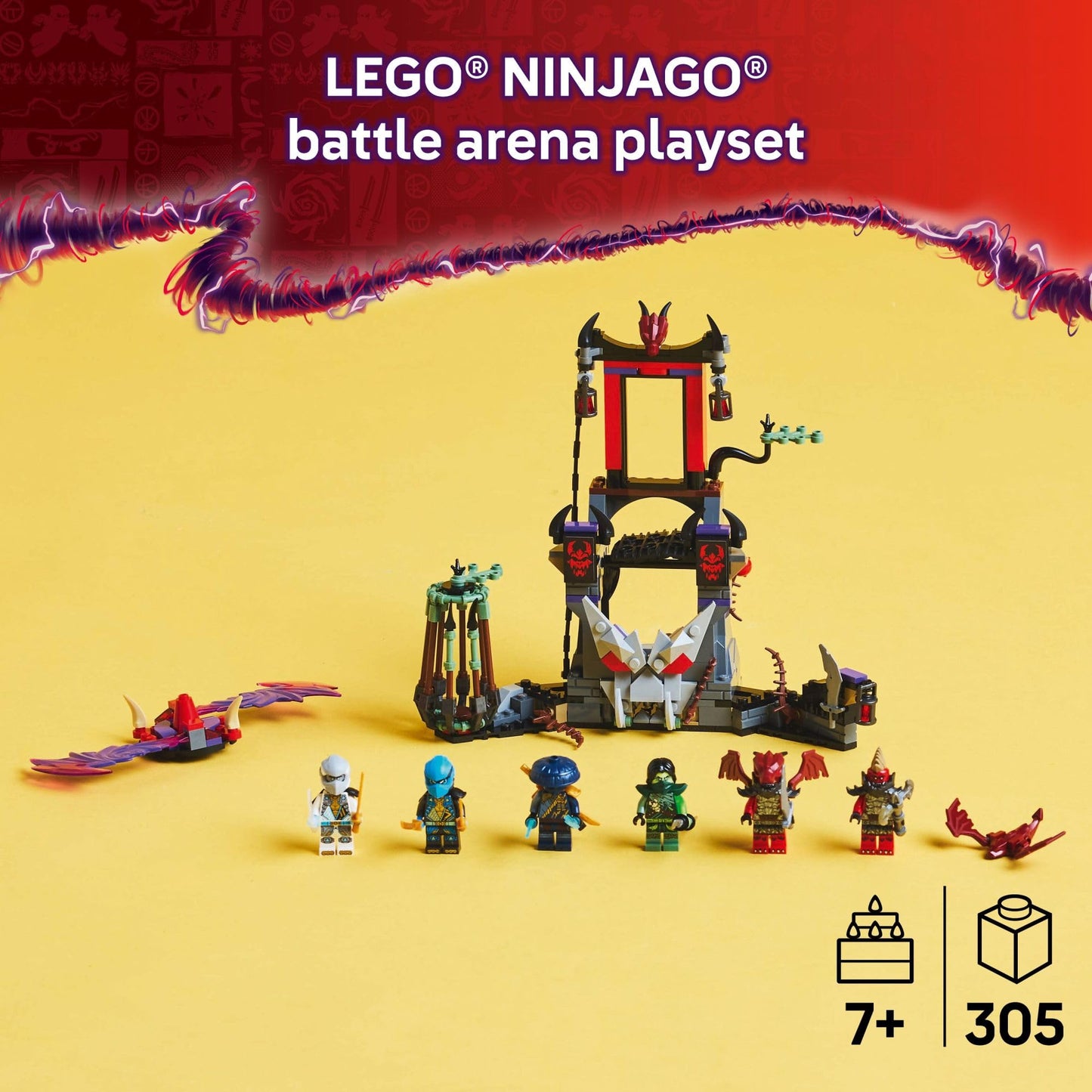LEGO NINJAGO Dragonian Storm Village Toy Building Set - Pretend Play Playset for Kids, Boys and Girls, Ages 7+ - Spinner Toy with 6 Ninja Minifigures