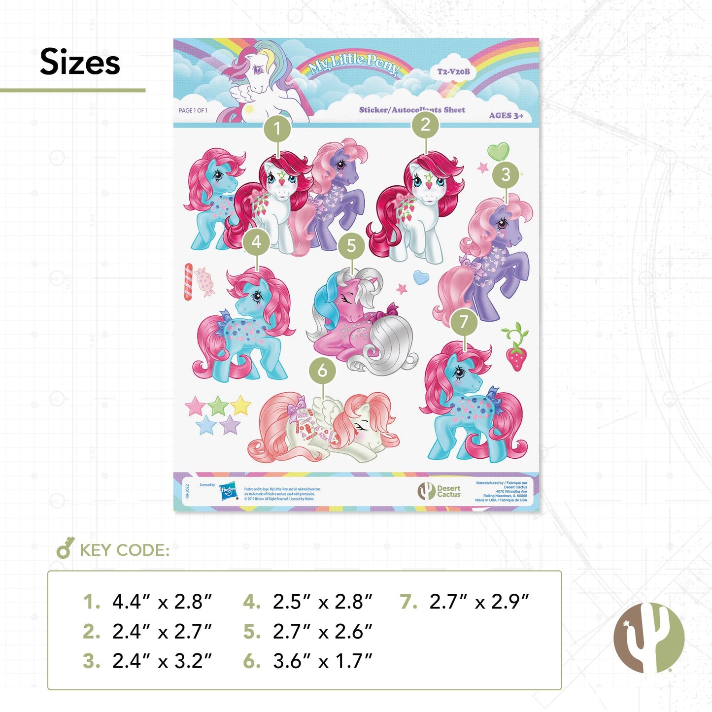 Desert Cactus My Little Pony Sticker - 15 Vinyl Decal Laptop Water Bottle Car Scrapbook Decorations Birthday Favor Party Supplies (2-20B)