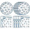 40Pcs Scalloped Coastal Party Supplies Include Summer Starfish Seashell Plates&Paper Napkins Disposable Blue Bow Ocean Theme Tableware Set
