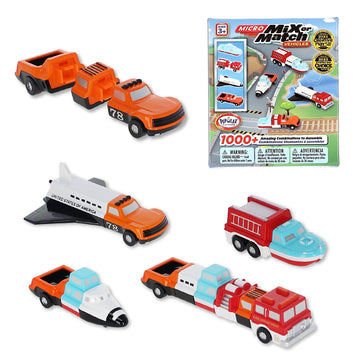 Popular Playthings Magnetic Vehicles for Toddlers 1-3, Mini Mix or Match Car Toys, Snap?Together Interchangeable Parts for Creative Play