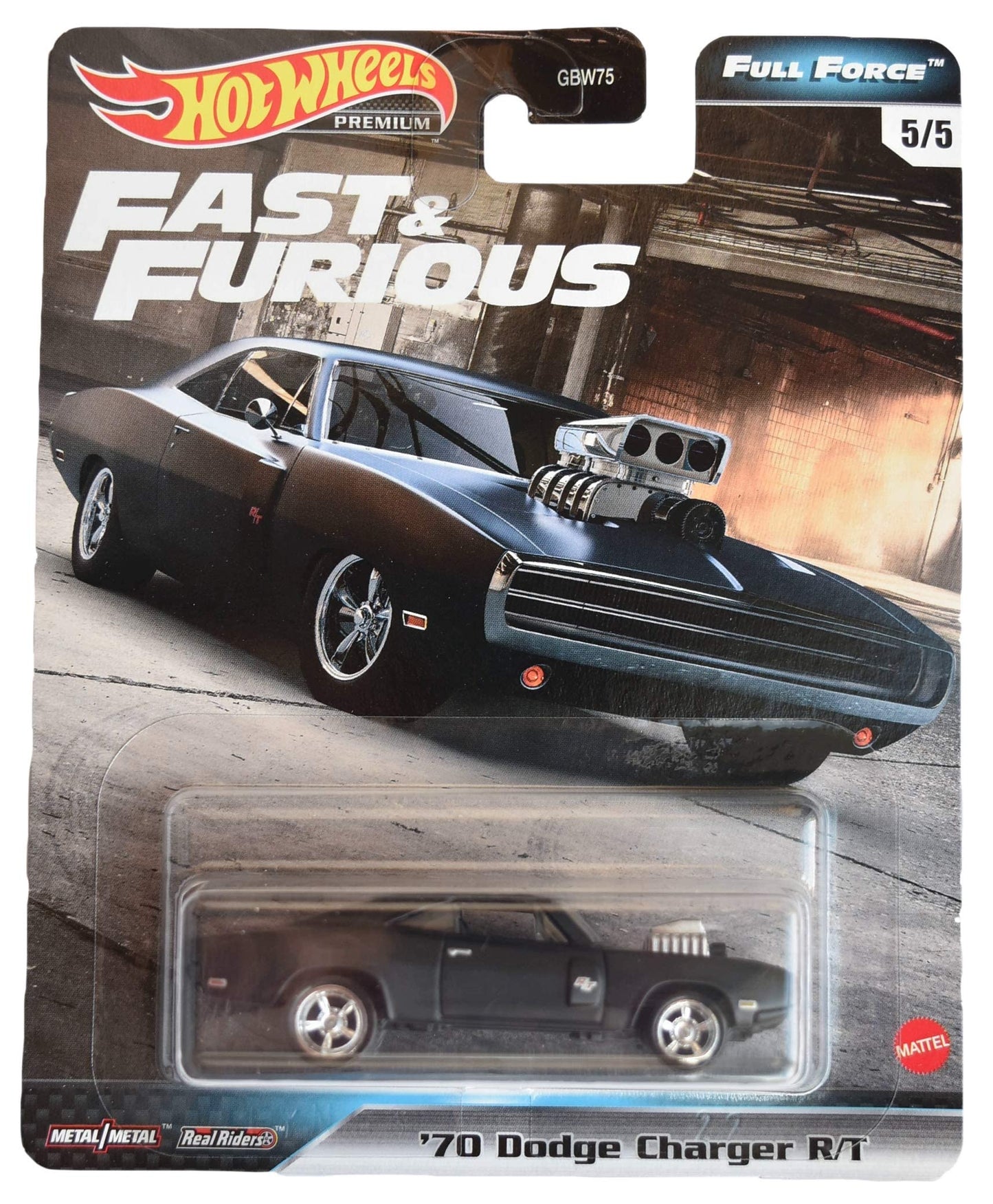 Hot Wheels '70 Dodge Charger R/T, [Black] Fast & Furious Full Force 5/5