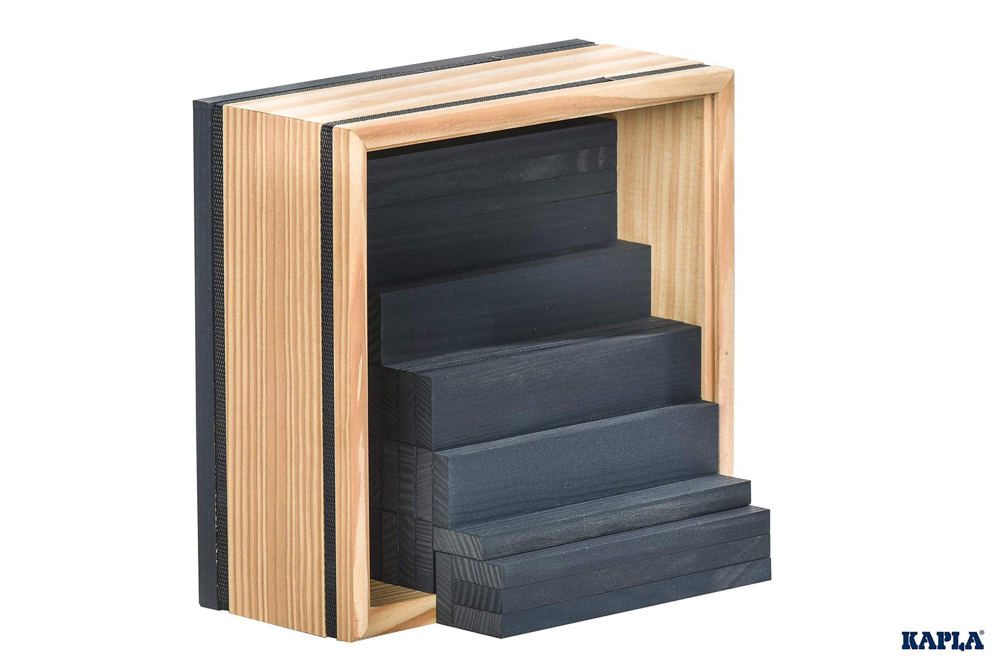 KAPLA 40 Squares Dark Blue - Wooden Construction Set - 40 Dark Blue Colored Building Planks - for Ages 3+