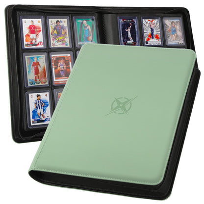 Top Loader Binder Trading Card Binder for Sports & Trading Cards - Holds 288 3x4" Toploaders, 9-Pocket Album for MTG, TCG & Sports Cards (Soft Green)