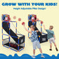 JOYIN Arcade Basketball Game Set with 4 Balls and Hoop for Kids 3+ Years Old Indoor Outdoor Sport Play - Easy Set Up - Air Pump Included - Ideal