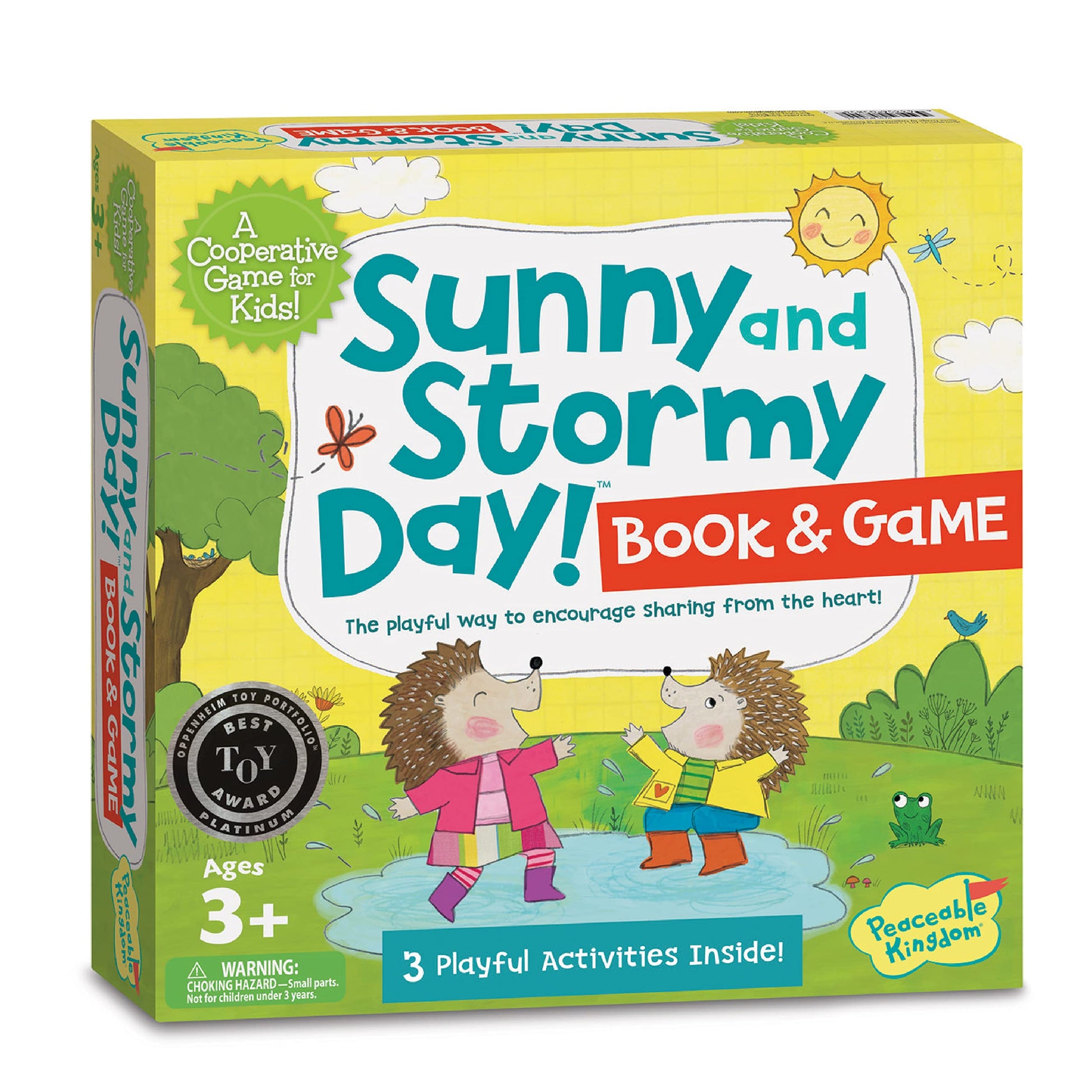 Peaceable Kingdom Sunny and Stormy Day Book and Game, Cooperative Sharing and Emotional Learning Activity, Social Skills Board Game for Kids Ages 3