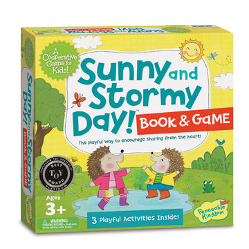 Peaceable Kingdom Sunny and Stormy Day Book and Game, Cooperative Sharing and Emotional Learning Activity, Social Skills Board Game for Kids Ages 3
