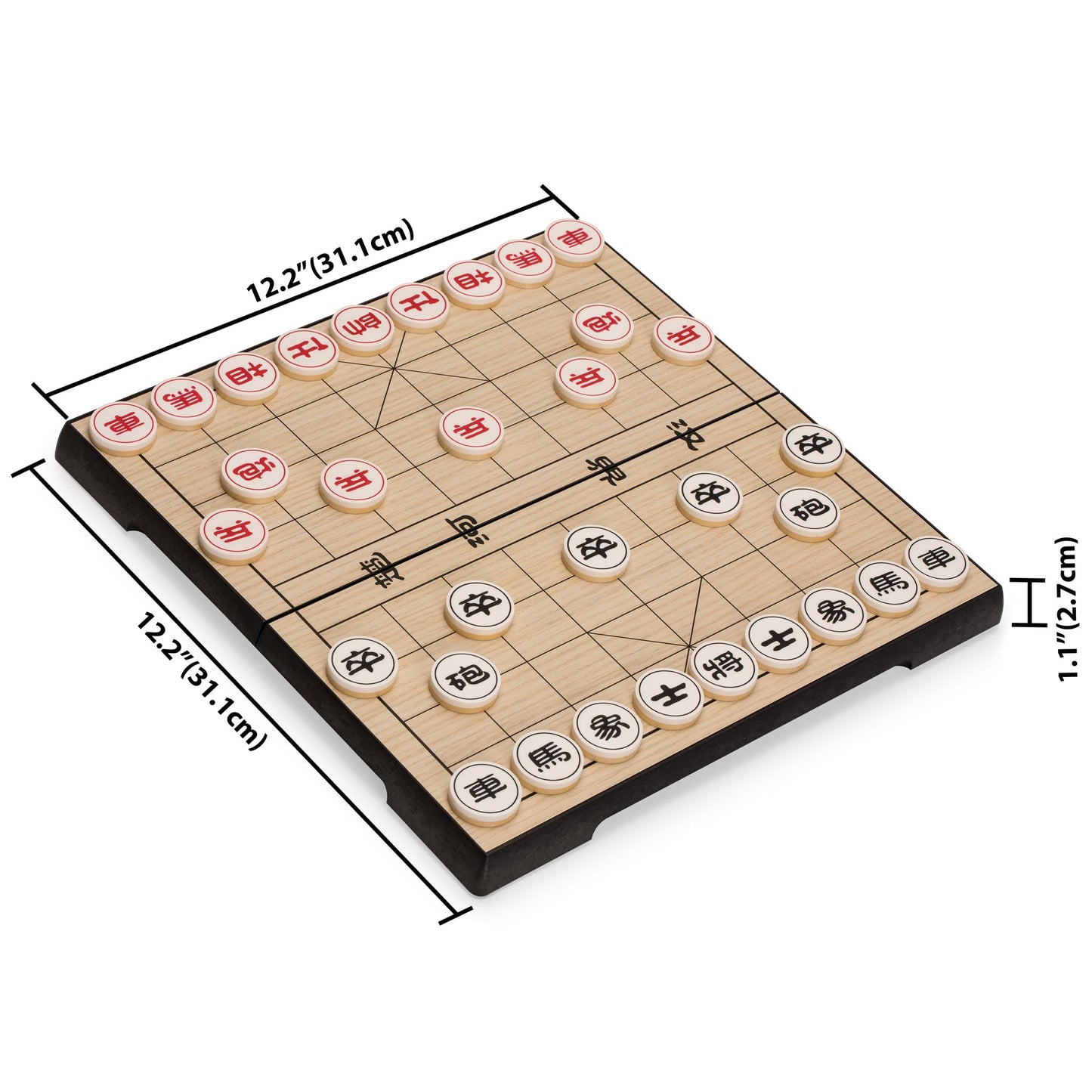 Yellow Mountain Imports Chinese Chess (Xiangqi) Magnetic Travel Set (12.2 Inches) - Compact, Folding Board Game Set