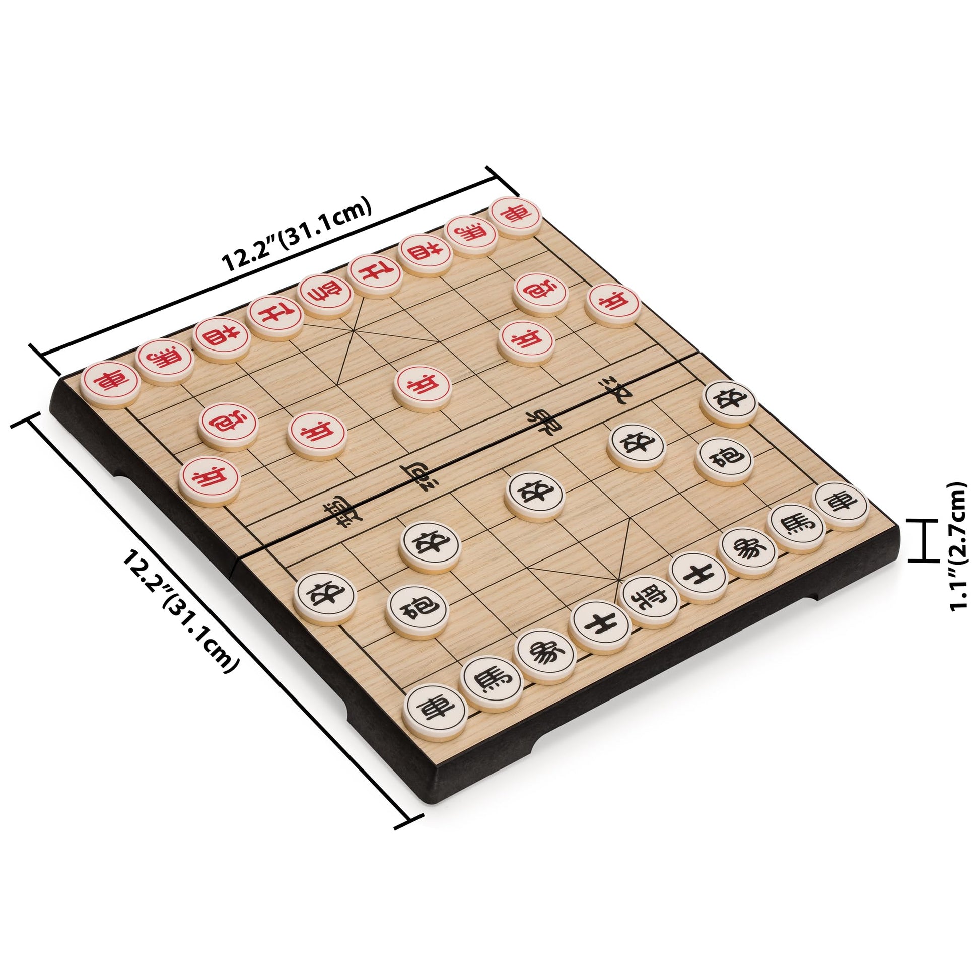 Yellow Mountain Imports Chinese Chess (Xiangqi) Magnetic Travel Set (12.2 Inches) - Compact, Folding Board Game Set