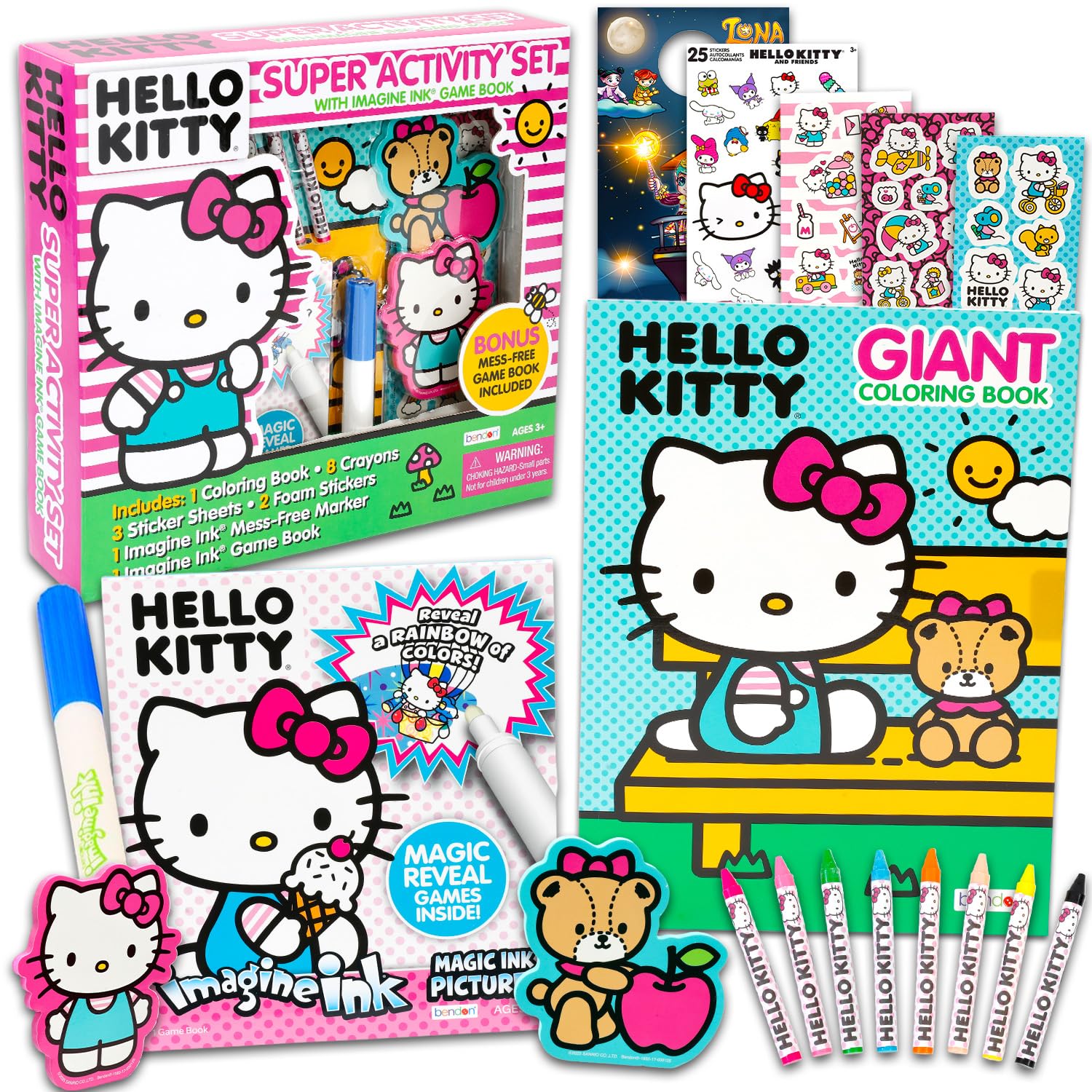 Sanrio Hello Kitty Ultimate Activity Set - Bundle Imagine Ink Coloring Books, Stickers, Games, Puzzles, Drawing and More | Hello Kitty and Friends