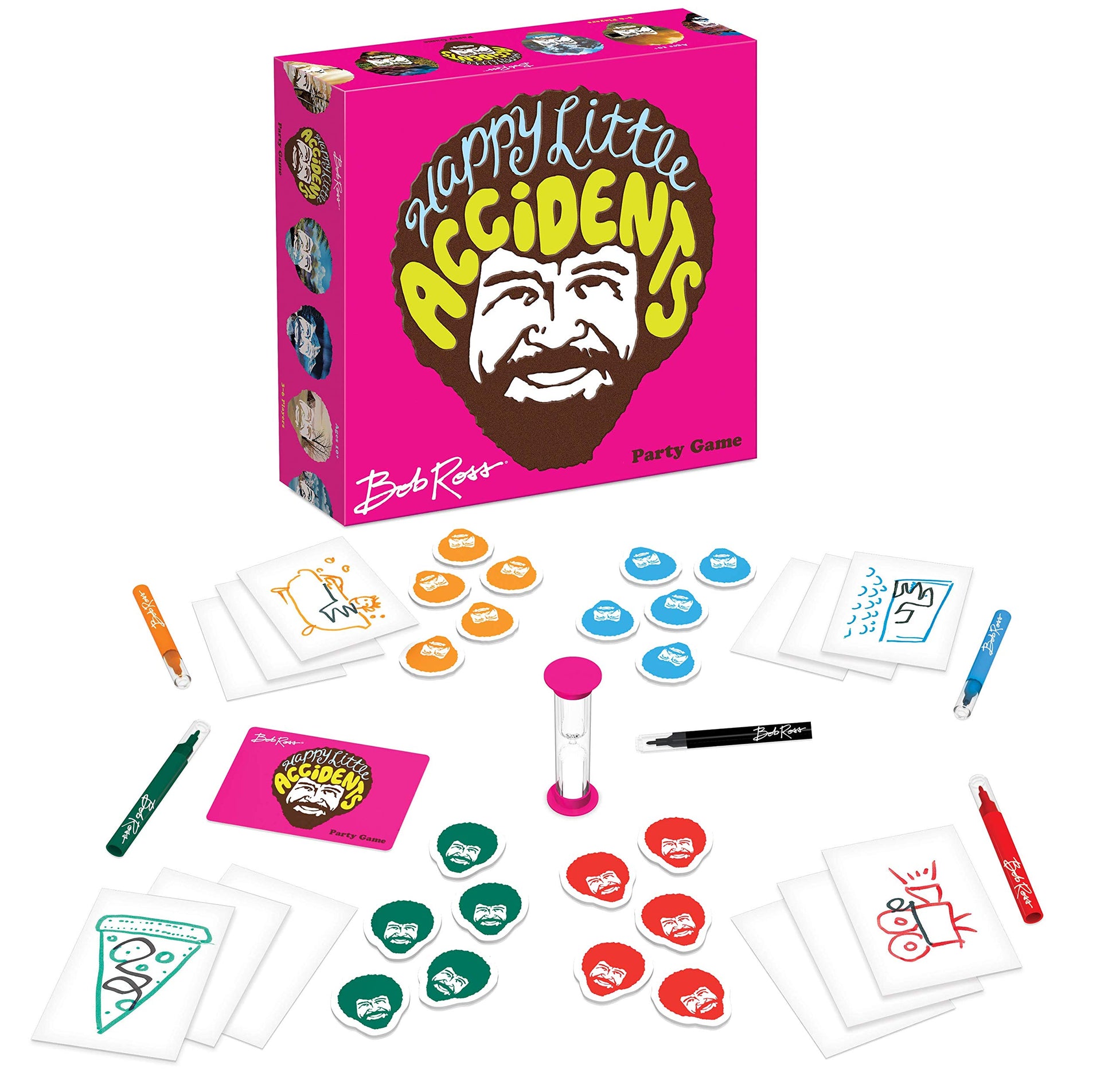 Big G Creative: Bob Ross Happy Little Accidents Game, Social Party Game for Friends and Family, 15 Minute Play Time, for 3 to 6 Players, Ages 10