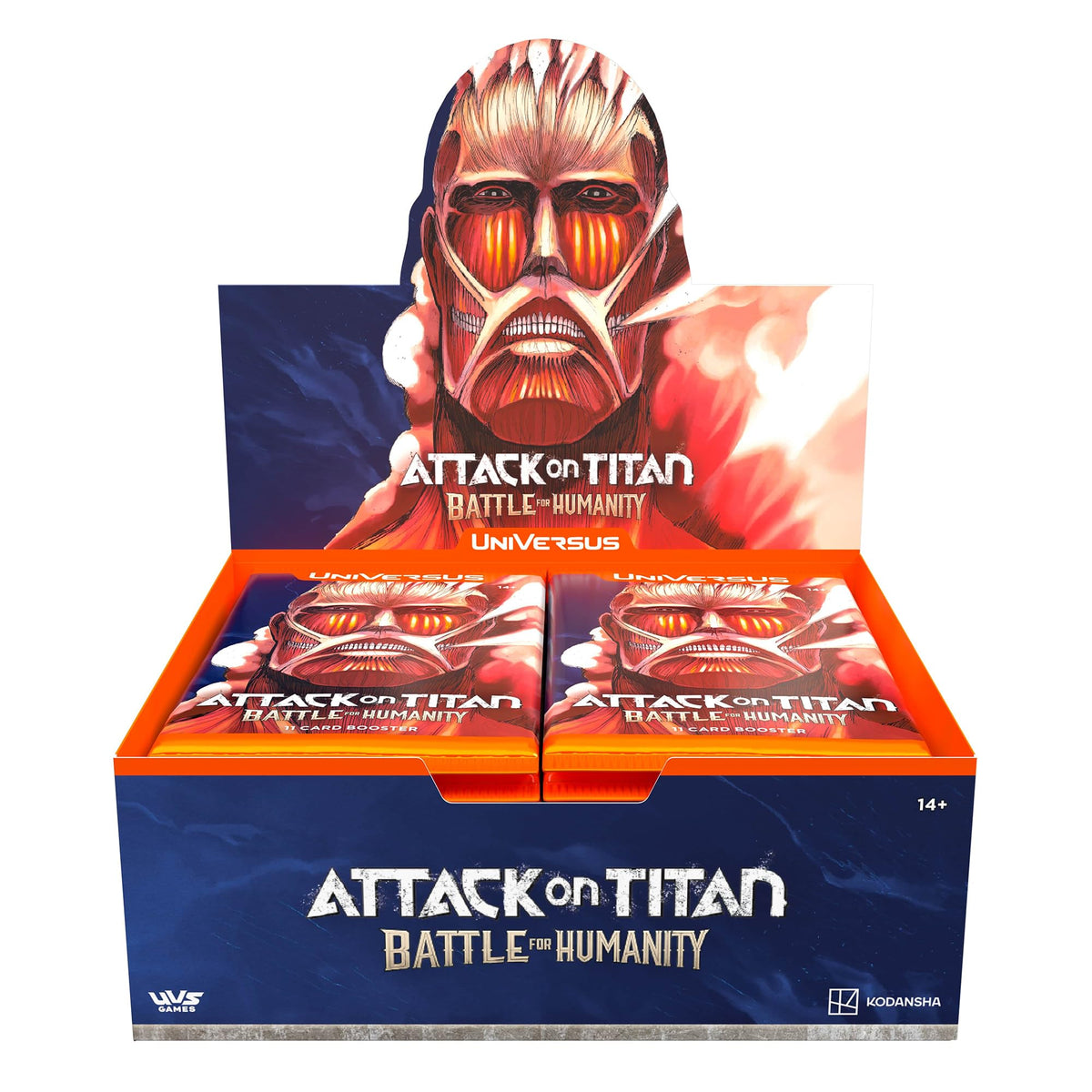 UniVersus Attack on Titan: Battle for Humanity - Booster Display - Contains 24 Booster Packs (11 Cards Each), Deck-Building Collectible Card Game
