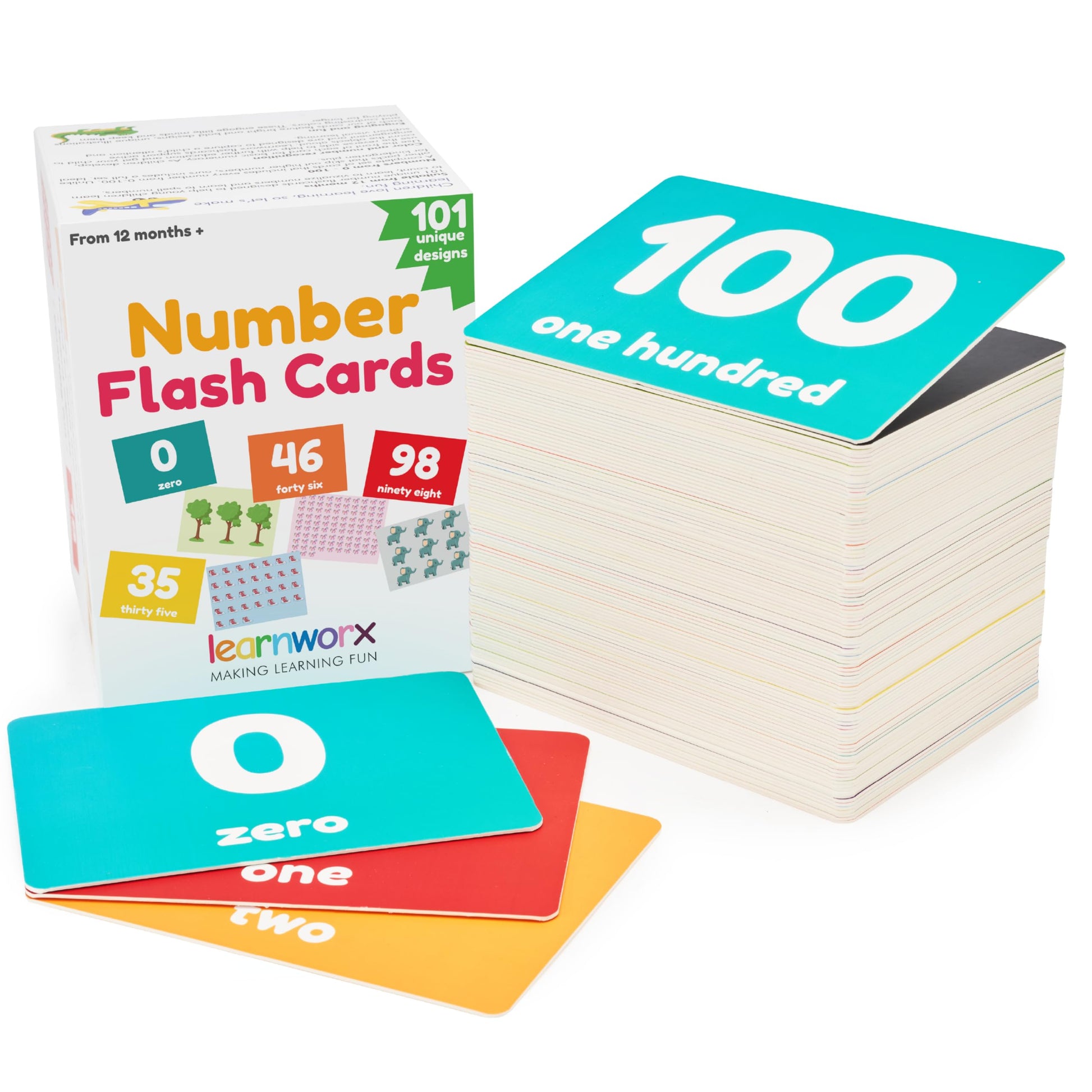 Number Flash Cards for Toddlers | Award-Winning - Toddler Math Flash Cards | Learn Counting Flashcards Numbers 1-100 | Help Kids Count Games | Kids