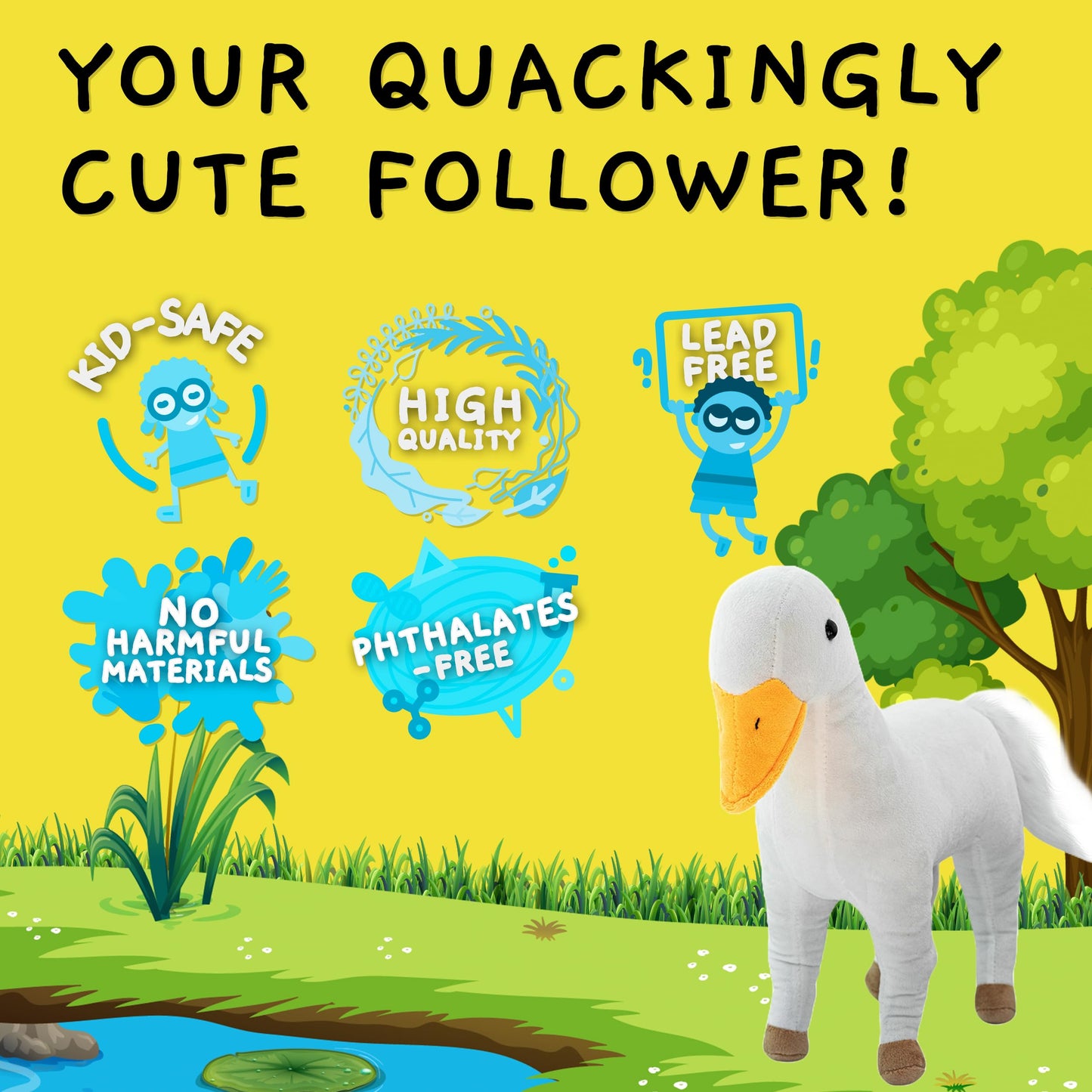 Randimals Plush Toy Stuffed Animal Mix - Horse & Duck Hybrid Stuffed Animals for Girls & Boys - Huggable & Soft Animal Characters Cute Plushies