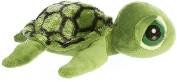 Aurora® Enchanting Dreamy Eyes™ Slide Sea Turtle Stuffed Animal - Captivating Gaze - Aesthetic Appeal - Green 11 Inches
