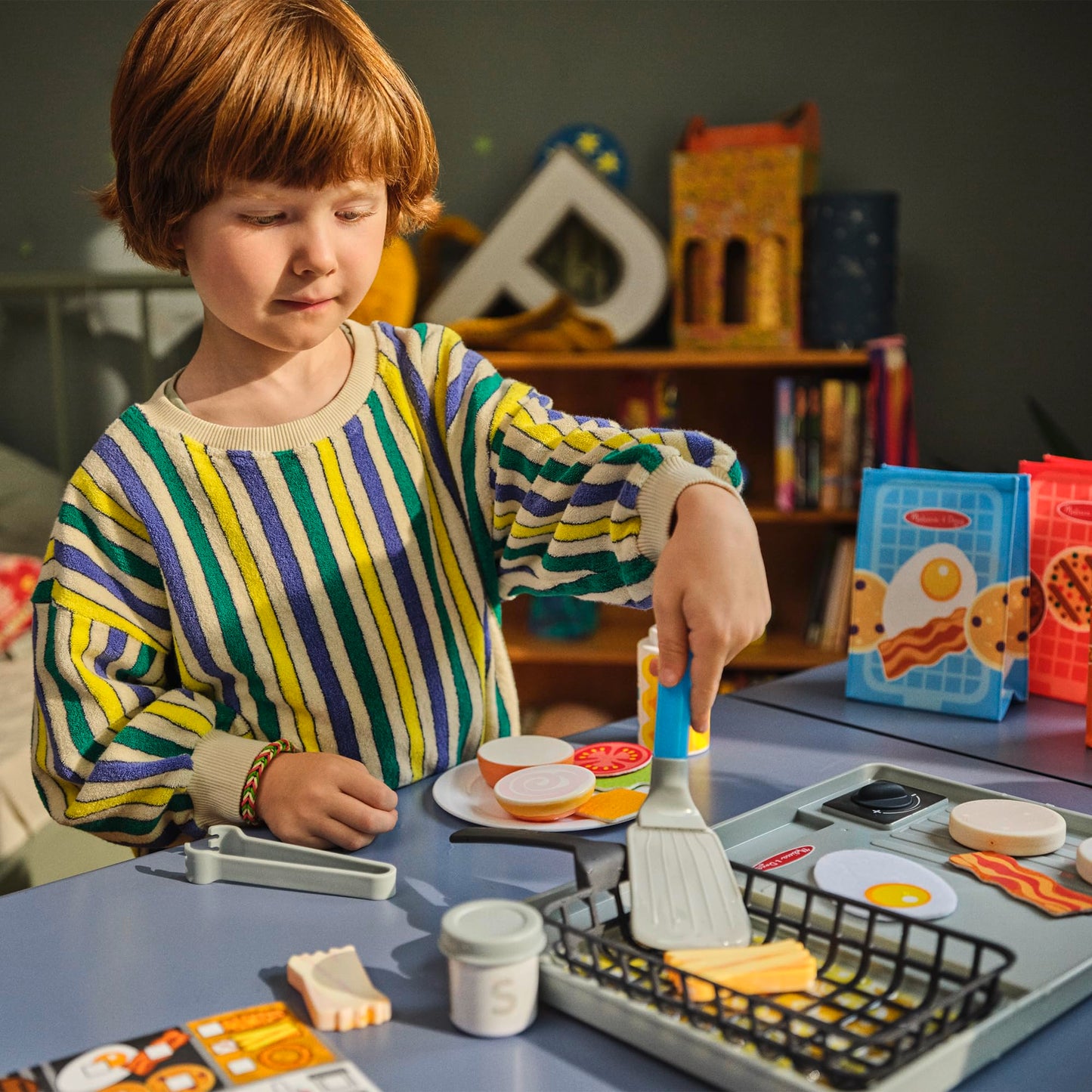Melissa & Doug Flip & Fry Grill Play Set with Water Wow!® Kids Kitchen Playset with Color Changing Play Food, Preschool Toys for Girls & Boys Ages 3+