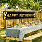 ANATANOWOR Retirement Party Decorations, Large Black and Gold Happy Retirement Banner, Retirement Party Decorations Men, Retirement Banner for Women