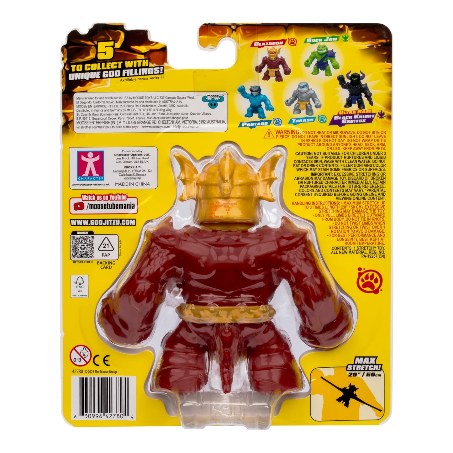 Heroes of Goo JIT Zu Stretch Strikers Hero Pack, Stretchy Action Figure Blazagon, Unique Goo Filling, Stretches Up to 3 Times Their Size, Collect All