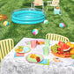 xo, Fetti Pool Party Paper Coloring Tablecloth - 9' x 4.5' | Summer Tablescape, Palm Tree Dinner Party Setting, Kids Birthday Decoration, Cute