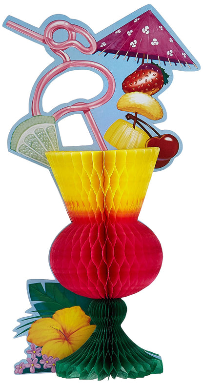 Creative Converting Honeycomb Centerpiece, Luau Tropical Drink
