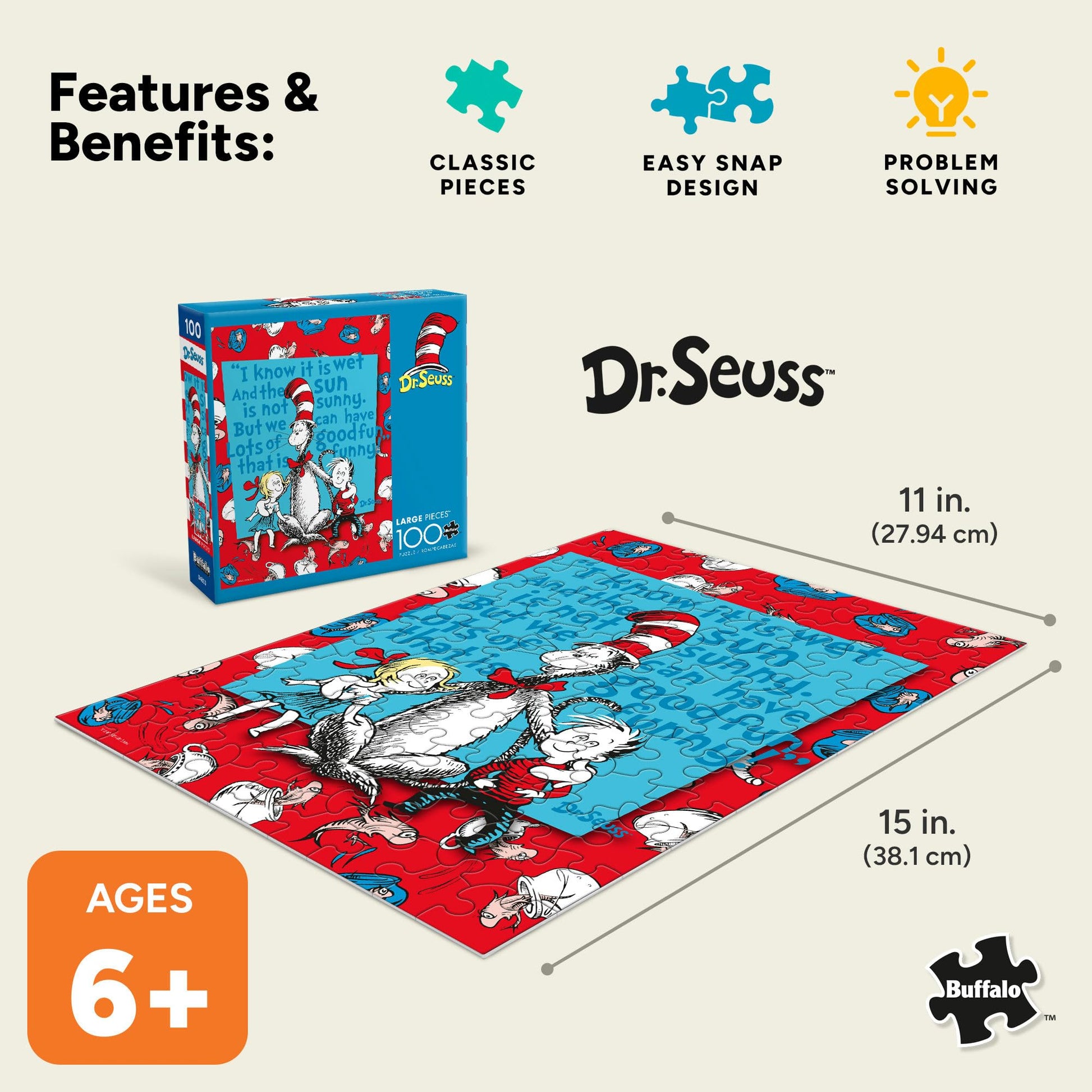 Buffalo Games - Dr. Seuss Lots of Good Fun! - 100 Piece Puzzle Ages 6+
