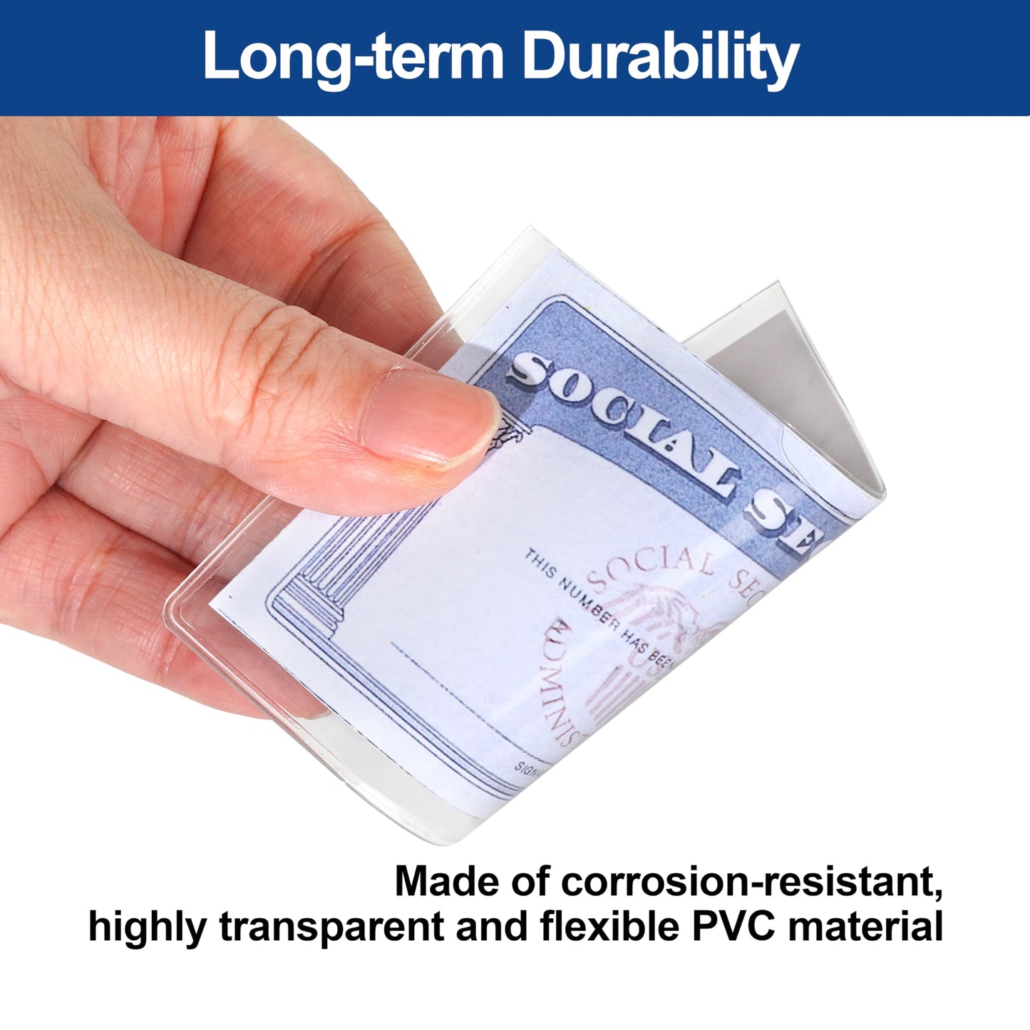 Ryidkcs 10-Pack of Premium Card Protector Sleeves for Social Security, Medicare, and Credit Cards - 24 Mil Thick Soft Plastic Card Holders