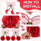 XEQWZVFR 10PCS Cherry Bow Honeycomb Decor 3D Cherry Bow Honeycomb Birthday Party Decorations Cherry Centerpiece Table Decorations Cherry-Bow Table