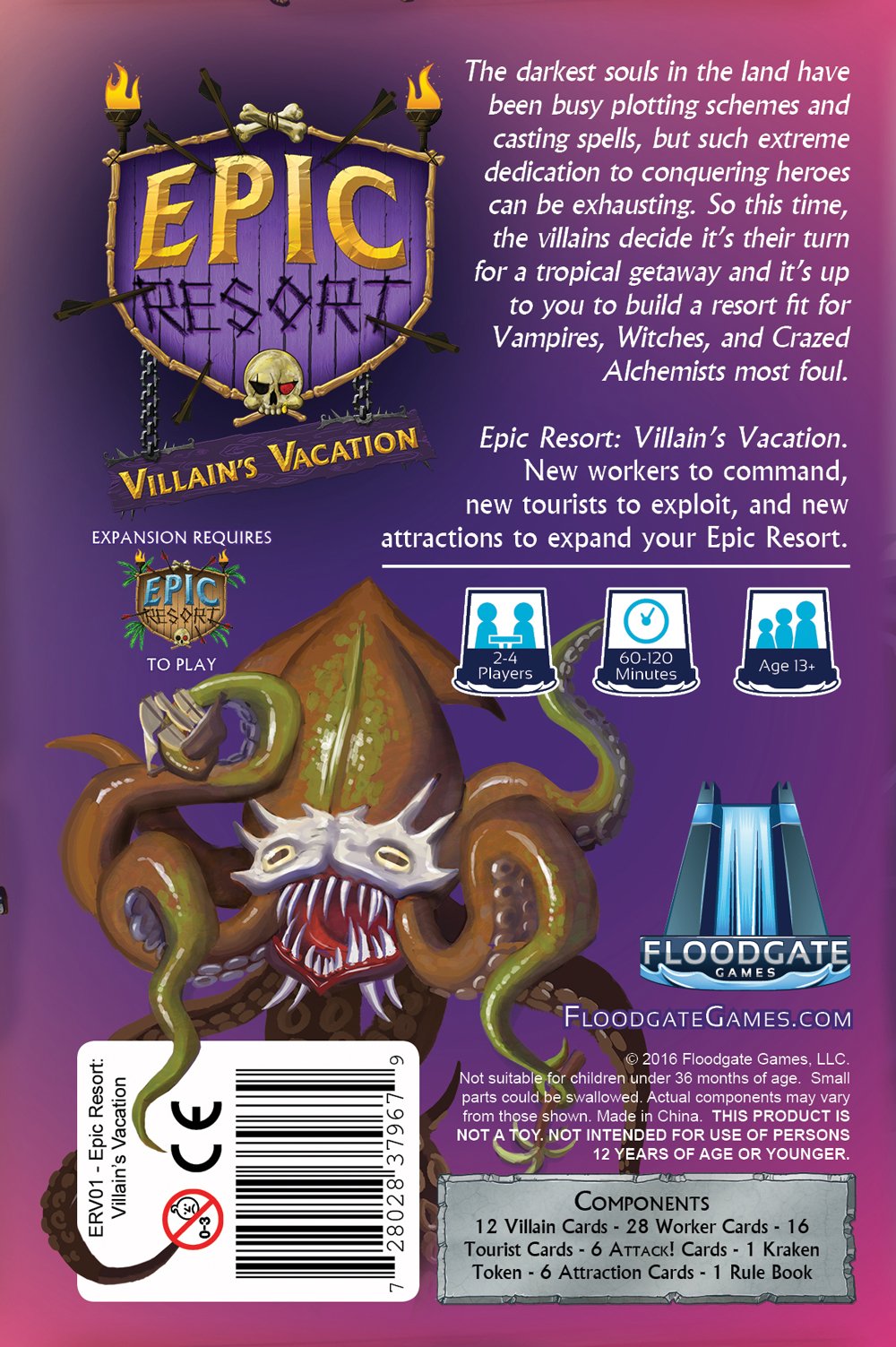 Floodgate Games Epic Resort: Villain's Vacation Board Game