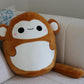 Snuggaboos Jumbo 17 Inch Mia The Monkey Plush Squish Pillow Original: Super Soft Cute Stuffed Animal Toy with Extra Long Tail - Perfect Plushie Gift