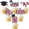 Maroon Graduation Cupcake Toppers 36PCS Glitter Proud Of You Food Picks Congrats Grad Party Table Ideas