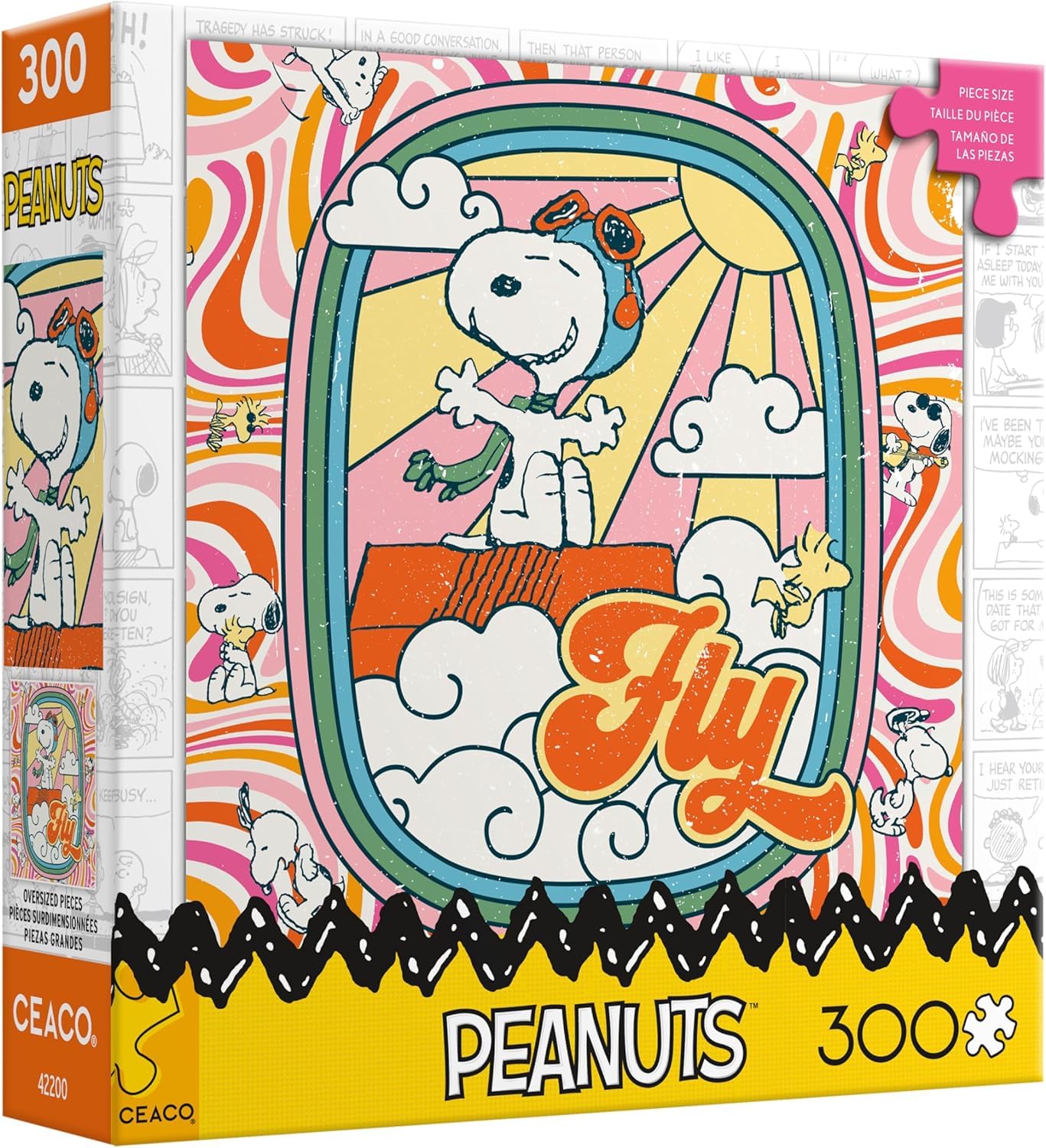 Ceaco - Peanuts - Snoopy Fly - 300 Oversized Piece Jigsaw Puzzle