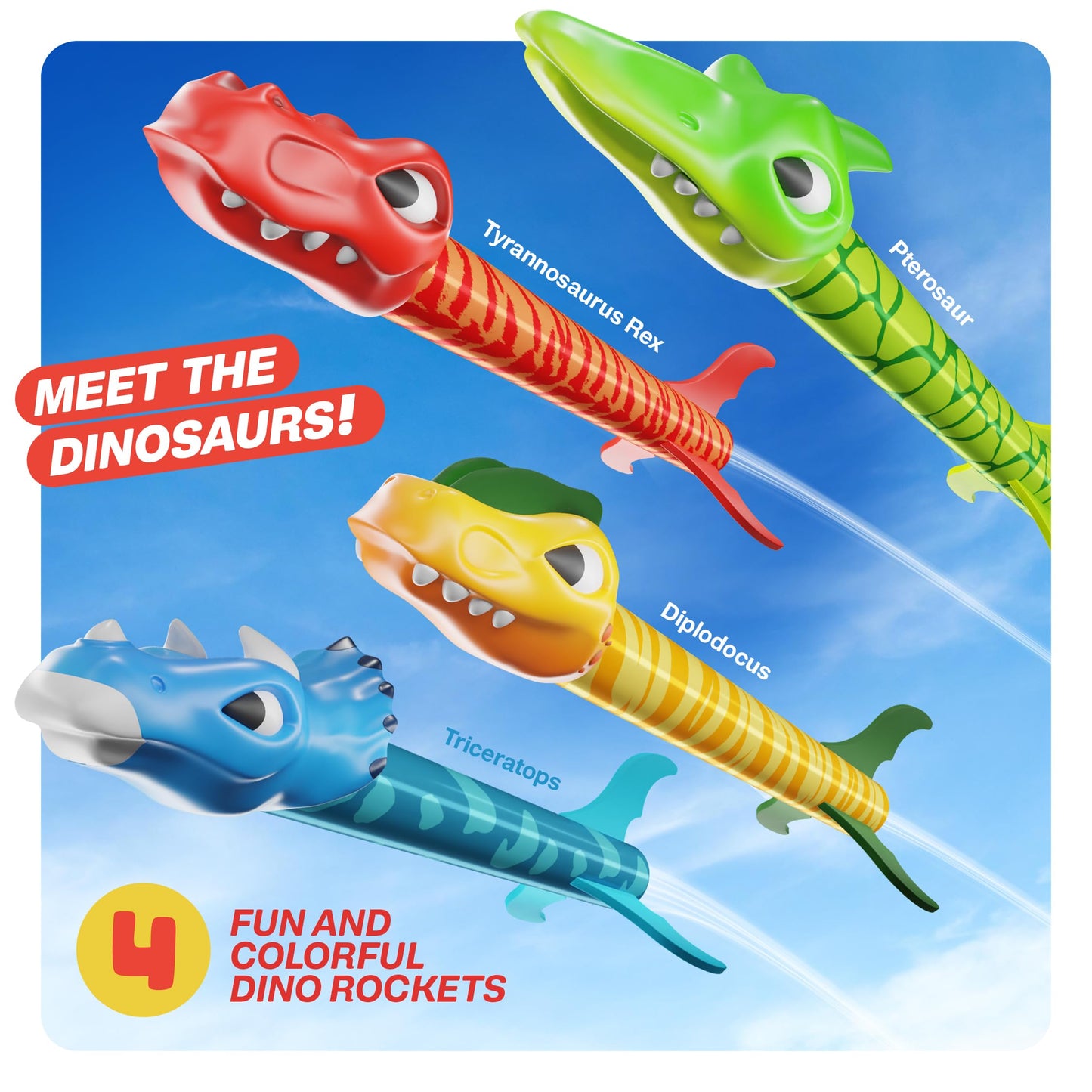 Ninja Blast Dinosaur Toy Rocket Launcher for Kids Toys for Kids 3-5 5-7 4-6 - Outdoor Toys for Kid Ages 4-8 - 3 4 Year Old Boy Birthday Gift - Gifts