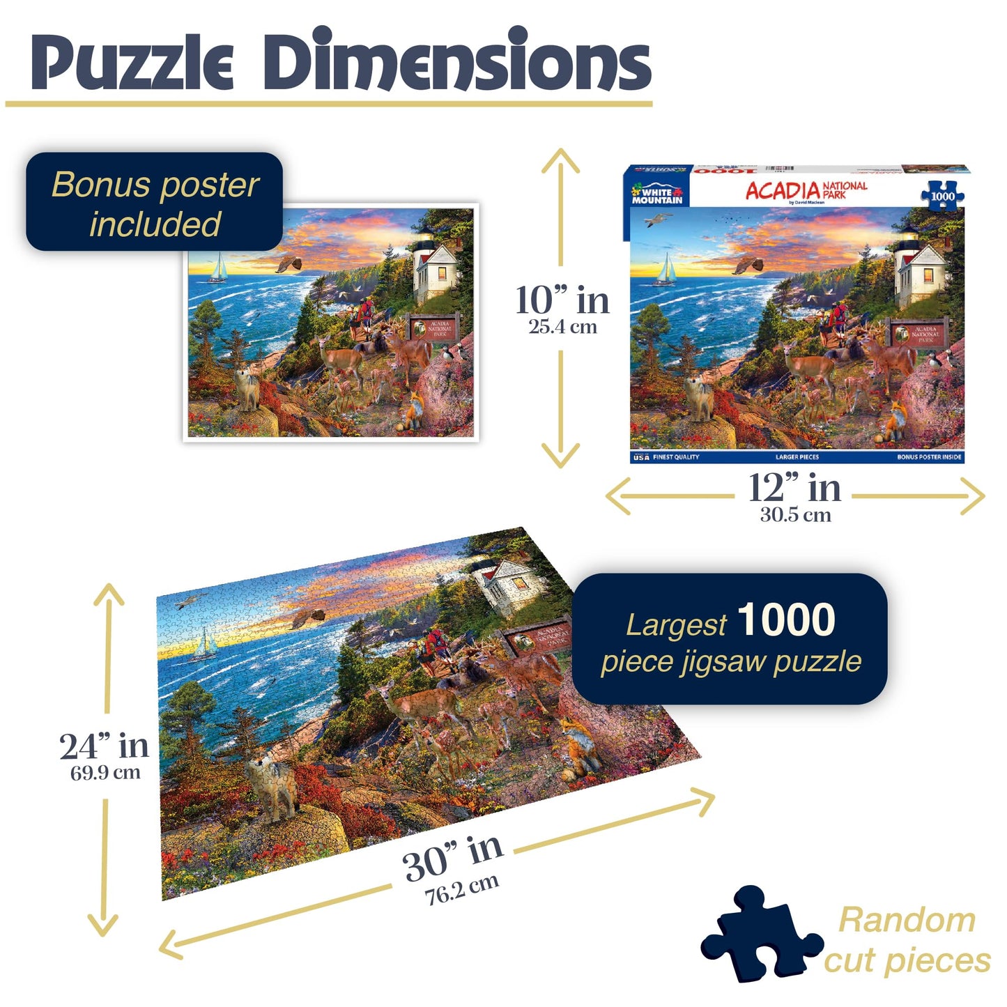 White Mountain 1000 Piece Jigsaw Puzzle, Acadia National Park