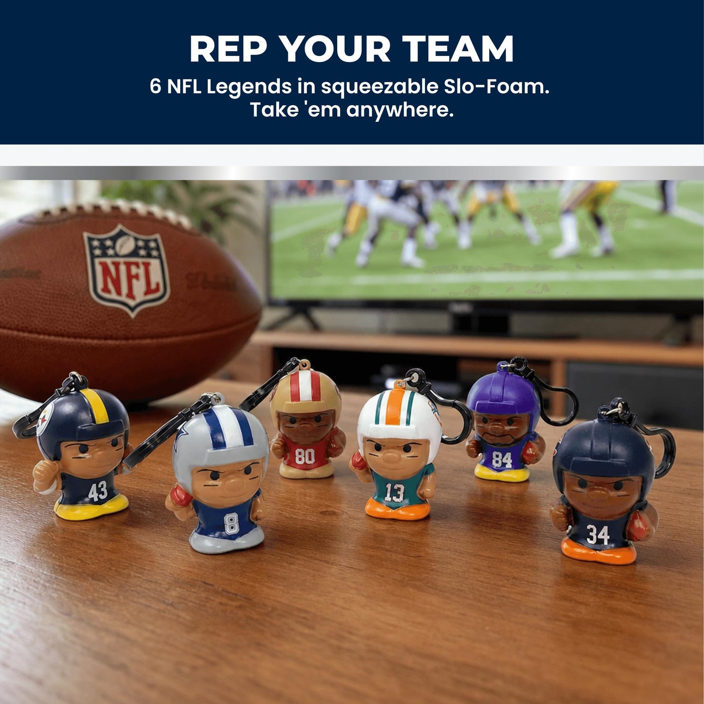 Party Animal SqueezyMates NFL Football Gift Set, 6 Slow Rise Squishy Toys