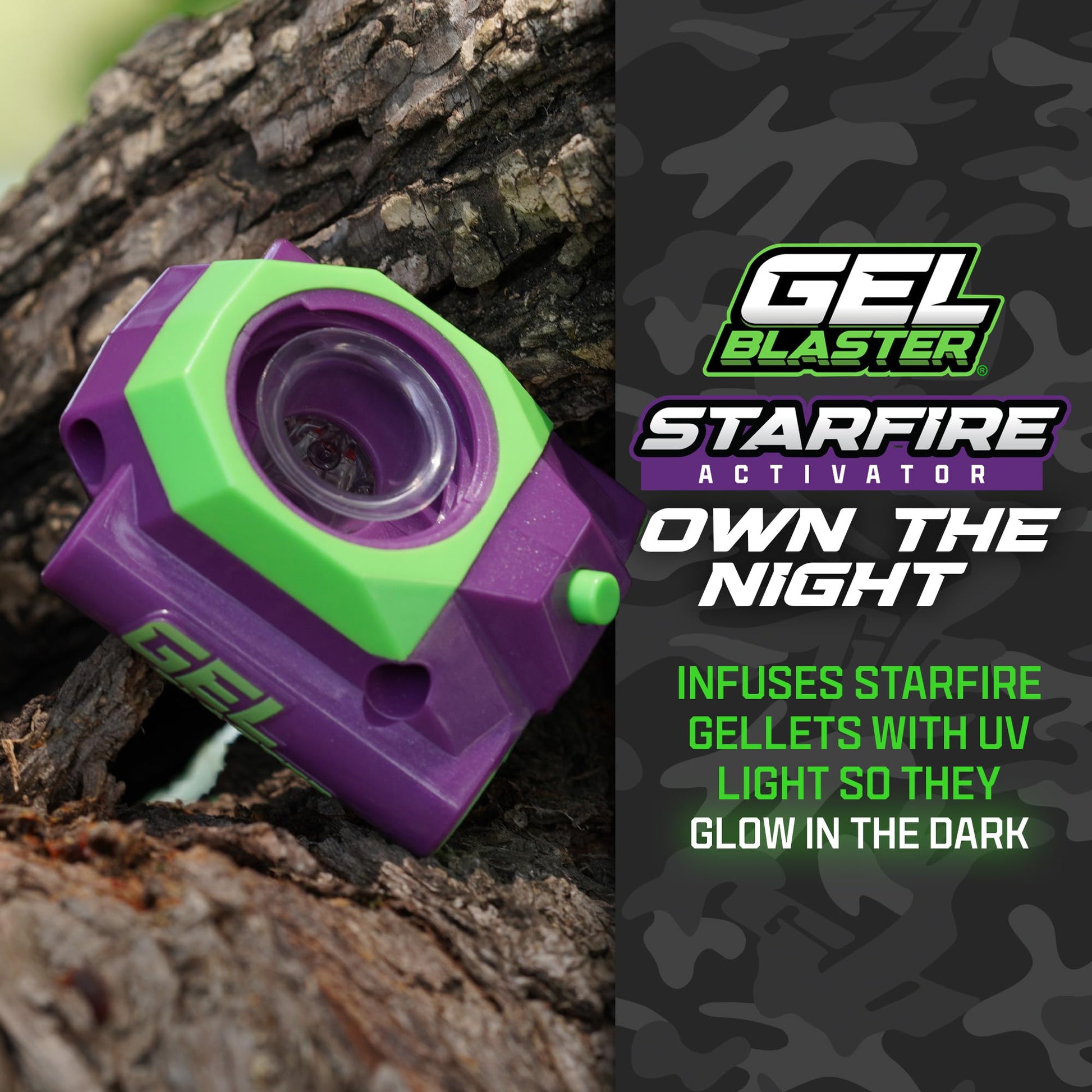 Gel Blaster Glow-in-The-Dark Starfire Activator Accessory with 5,000 Starfire Gellets Included - UV Light Attachment for Tracer Effects - Starfire