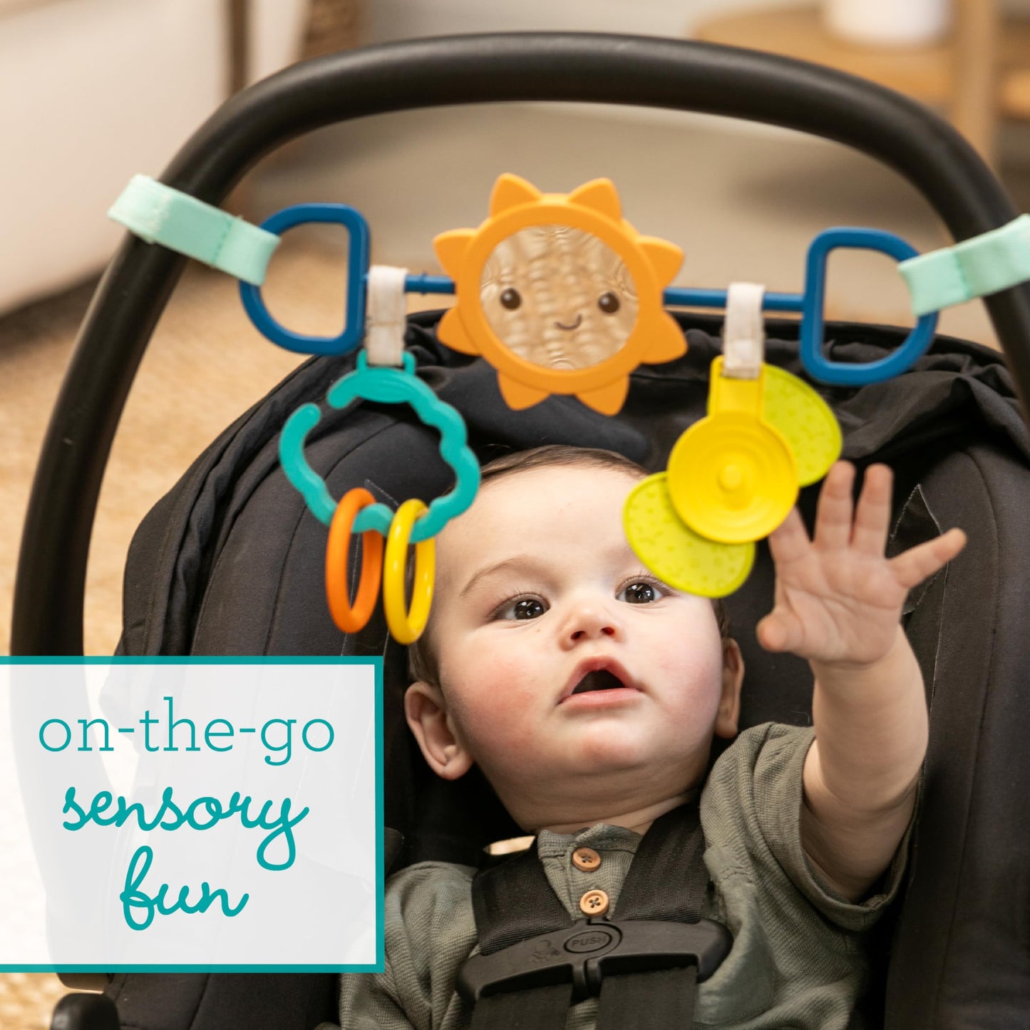 Infantino Sensory Travel Bar, Car Seat & Stroller Activities, Durable