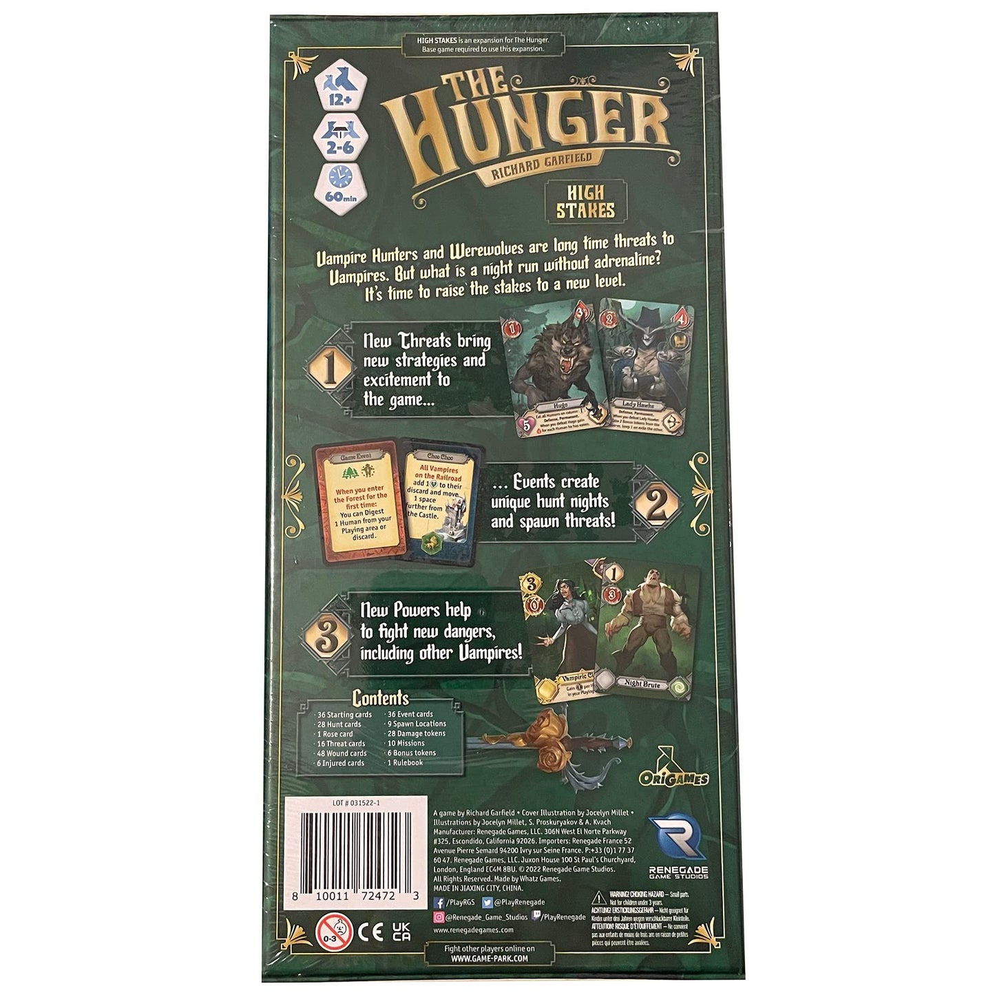 Renegade Game Studios The Hunger: High Stakes Expansion - Deck Building Game, Ages 12+, 2-6 Players, 60 Min