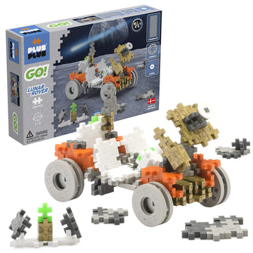 PLUS PLUS GO! Lunar Rover, 200 Pieces - Model Space Vehicle Building Stem Toy, Interlocking Mini Hashtag Blocks for Kids - Birthday Gifts for Boys