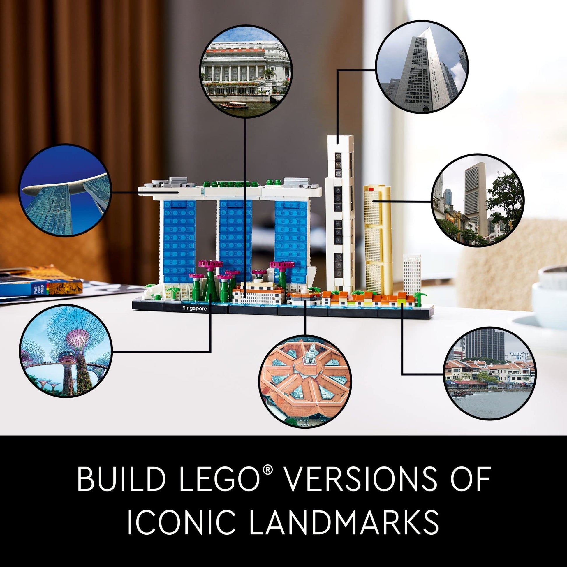LEGO Architecture Singapore 21057 Building Set - Skyline Collection, Architecture Construction Model for Home and Office Décor, Gift Idea for Adults