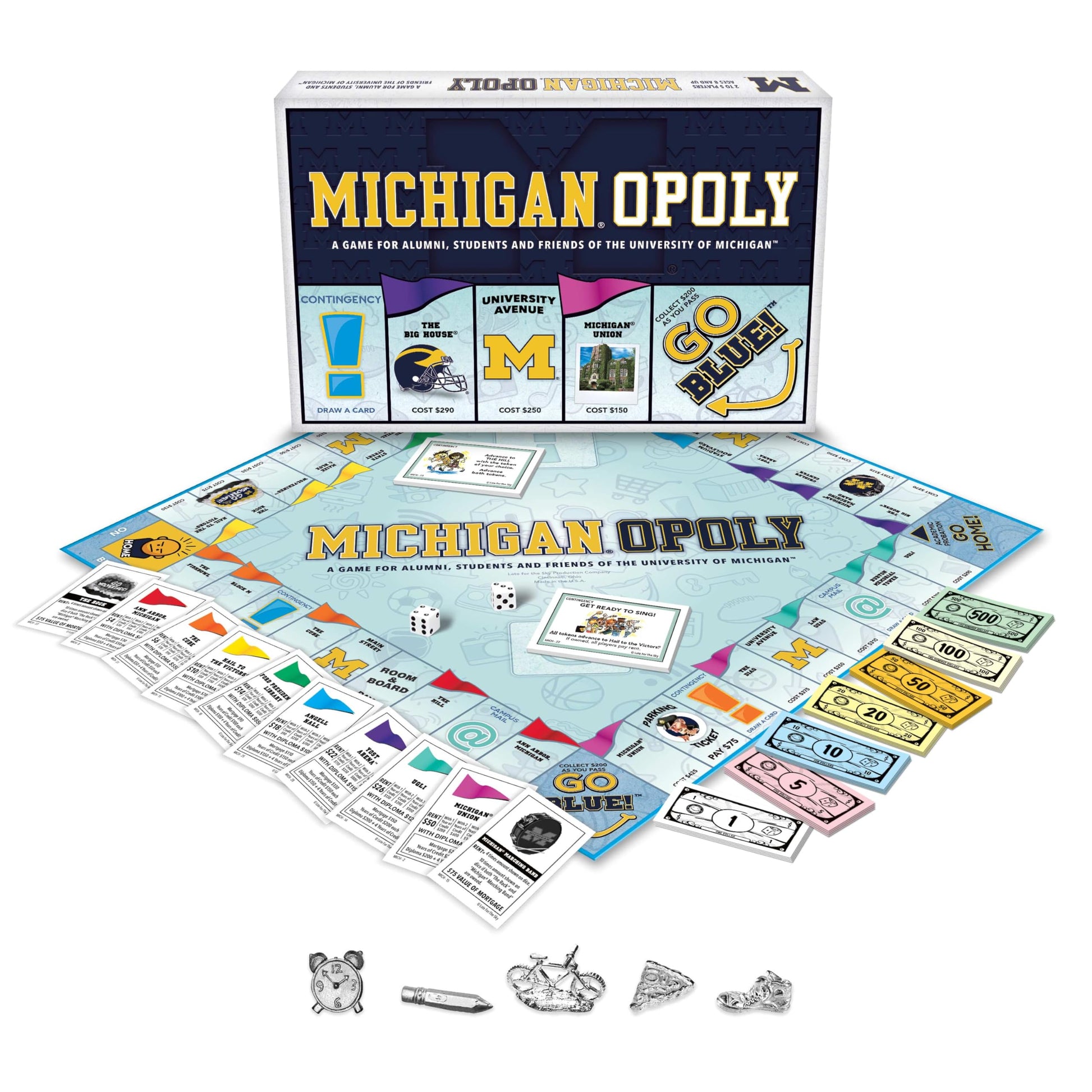 Late for The Sky: Michigan-Opoly - University of Michigan Themed Family Board Game, Opoly-Style, Traditional Play Or 1 Hr Version, Age 8+, 2-5 Players