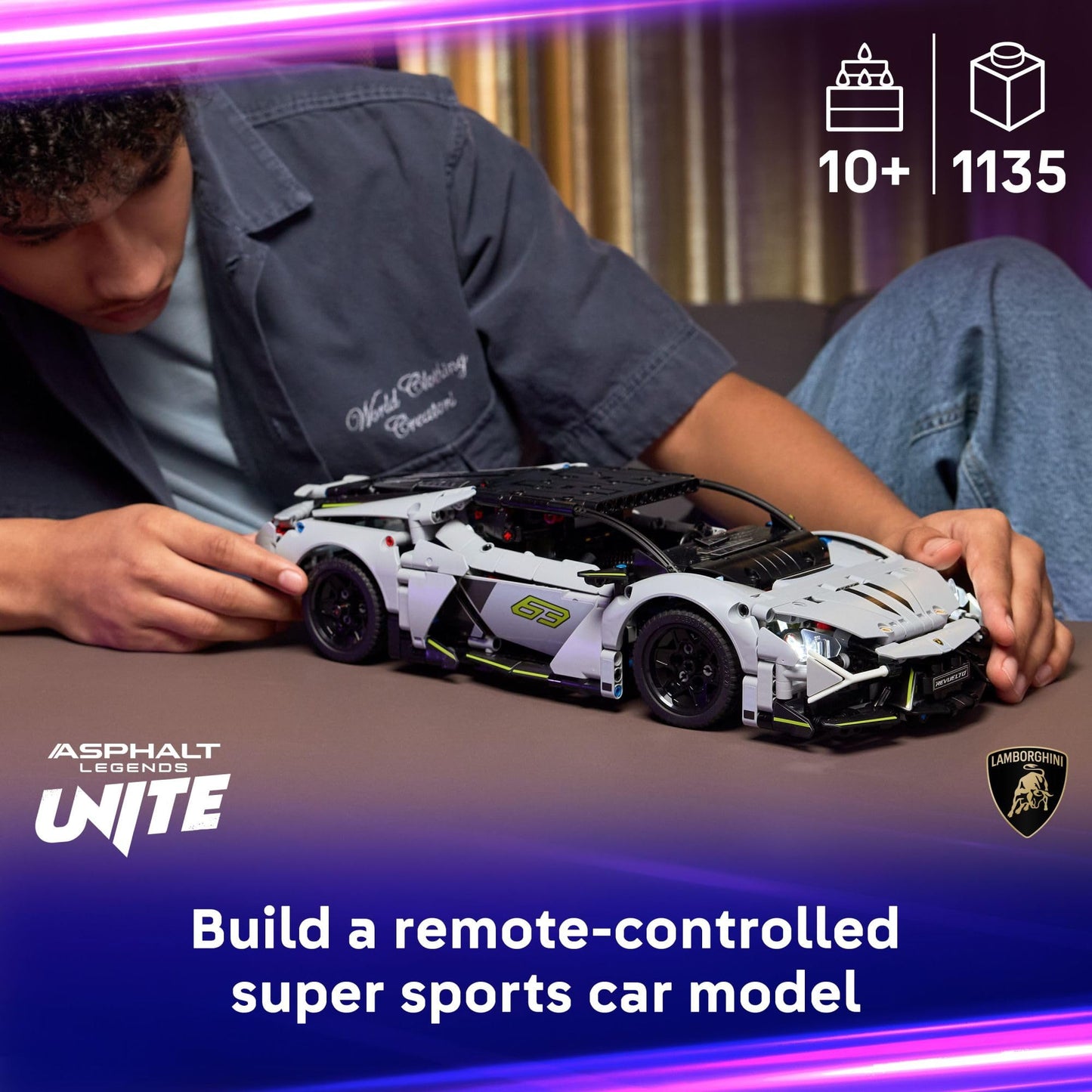 LEGO Technic Lamborghini Revuelto Super Sports Car Toy - Building Set for Girls & Boys - Lamborghini Model Kit for Kids, Ages 10+ - Makes a Great Gift
