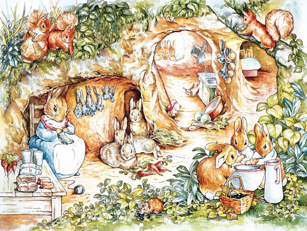 New York Puzzle Company - Beatrix Potter Home Sweet Burrow - 750 Piece Jigsaw Puzzle for Adults by Beatrix Potter