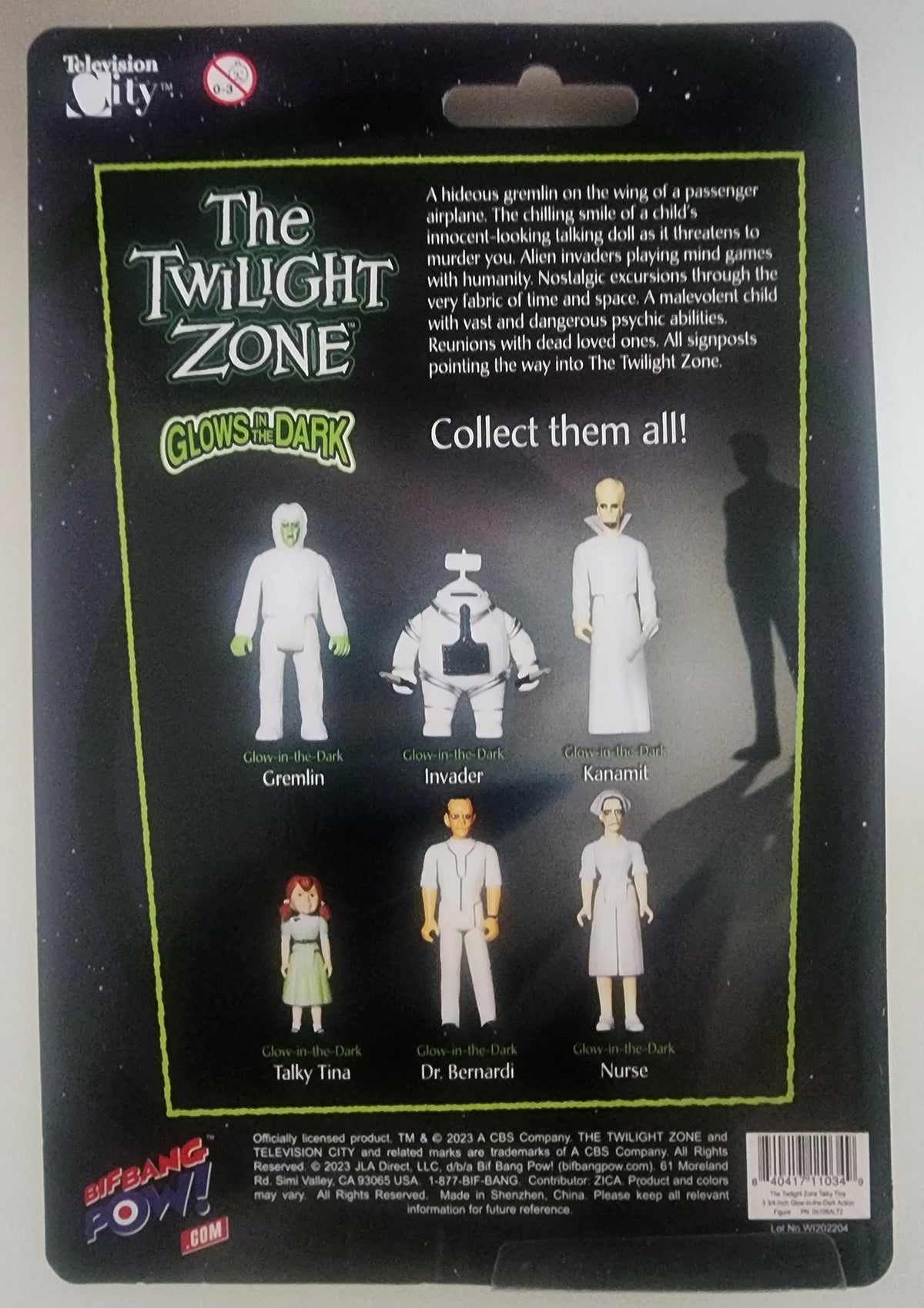 Twilight Zone Talky Tina 3-3/4 inch Glow-in-The-Dark Action Figure Entertainment Earth Exclusive