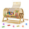 VEVOR Raffle Ticket Spinner, 11.6" x 6.6" Holds 2500 Tickets or 100 Ping Pong Balls, Raffle Drum Lottery Spinning Cage with Reinforced Handle, Stable