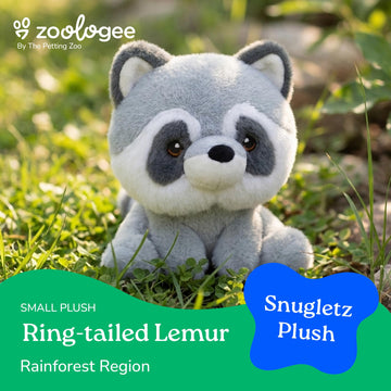 The Petting Zoo Ring-Tailed Lemur Stuffed Animal Plushie, Gifts for Kids, Snugletz Zoologee Plush Toy, 7 in