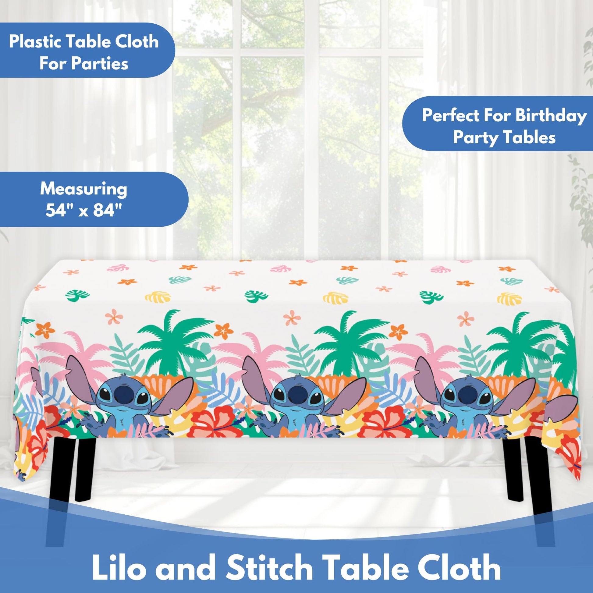 Unique Lilo and Stitch Table Cloth (2 Pack) - Lilo and Stitch Birthday Party Decorations - Officially Licensed - 2 Plastic Table Cloths, Including