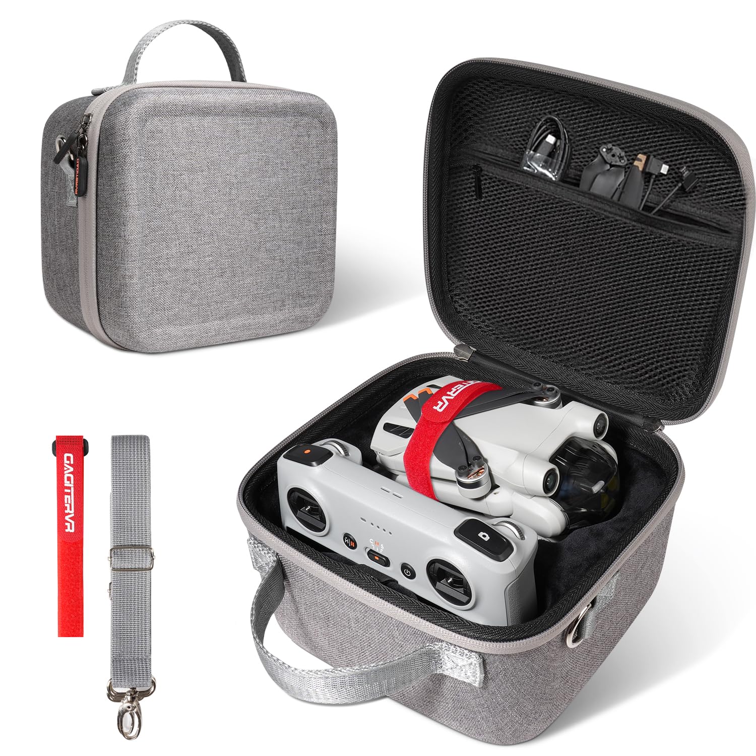 GAGITERVR Hard Carrying Case for DJI MINI 3/3 Pro Drone - Compatible with DJI RC/RC N1 Remote Controllers, Shoulder Strap and Propeller Holder Strap