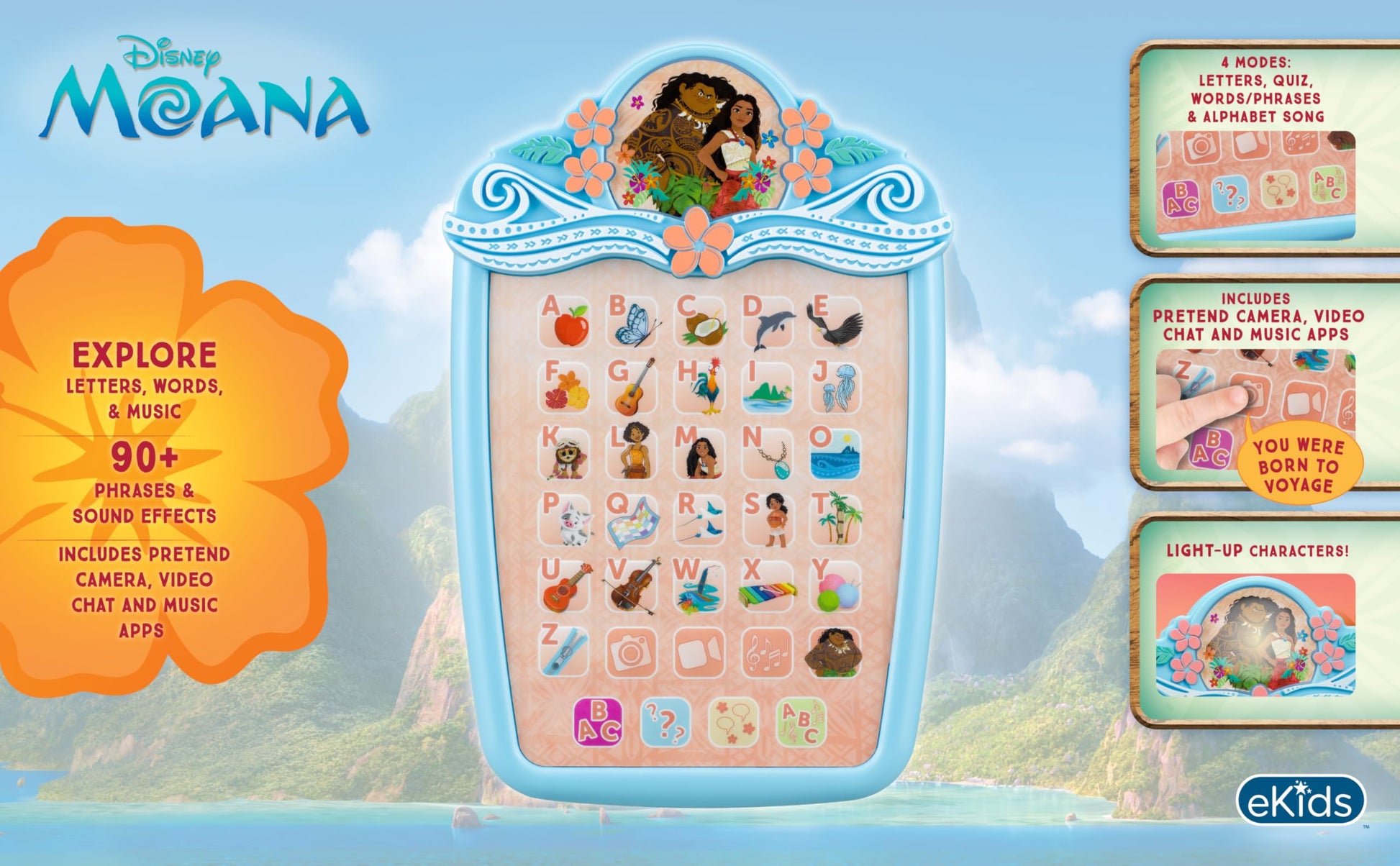 Disney Moana Kids Tablet with Preschool Learning Activities, Toddler Toys for Girls and Fans of Moana Toys